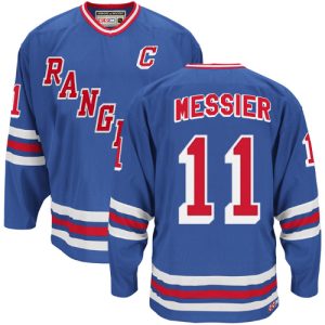 Herren New York Rangers Eishockey Trikot Mark Messier #11 Authentic Throwback Königsblau CCM Heroes Alumni